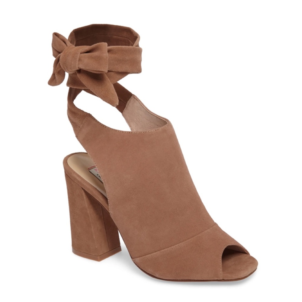 Chinese Laundry by Kristin Cavallari Leeds Harbor Tan Suede Peep Toe Block Heel